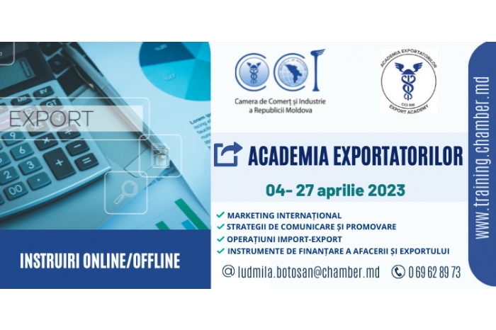 Antreprenorii pot aplica la Programul de instruire „Academia exportatorilor”